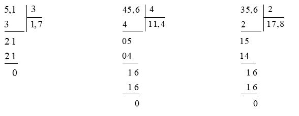 Chia một số thập phân cho một số tự nhiên