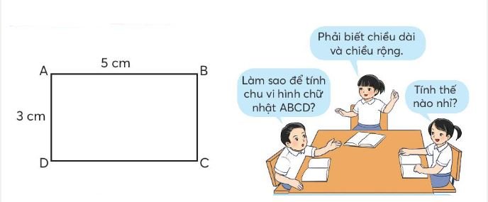 Giải Toán 3 tập 2 Bài: Chu vi hình chữ nhật