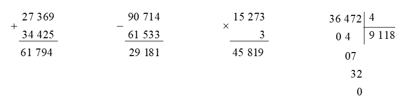 Toán 4 tập 1 Bài 1 Ôn tập về số và phép tính trong phạm vi 100 000