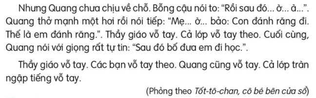 Giải Tiếng Việt lớp 2 Tập 1 Bài 6: Một giờ học – Kết nối tri thức (ảnh 1)