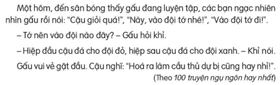 Giải Tiếng Việt lớp 2 Tập 1 Bài 8: Cầu thủ dự bị  – Kết nối tri thức (ảnh 1)